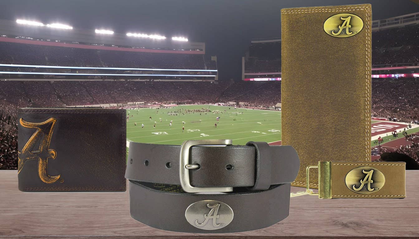 Alabama Crimson Tide Men's Collegiate Stadium Collection Woven Ribbon Belt.