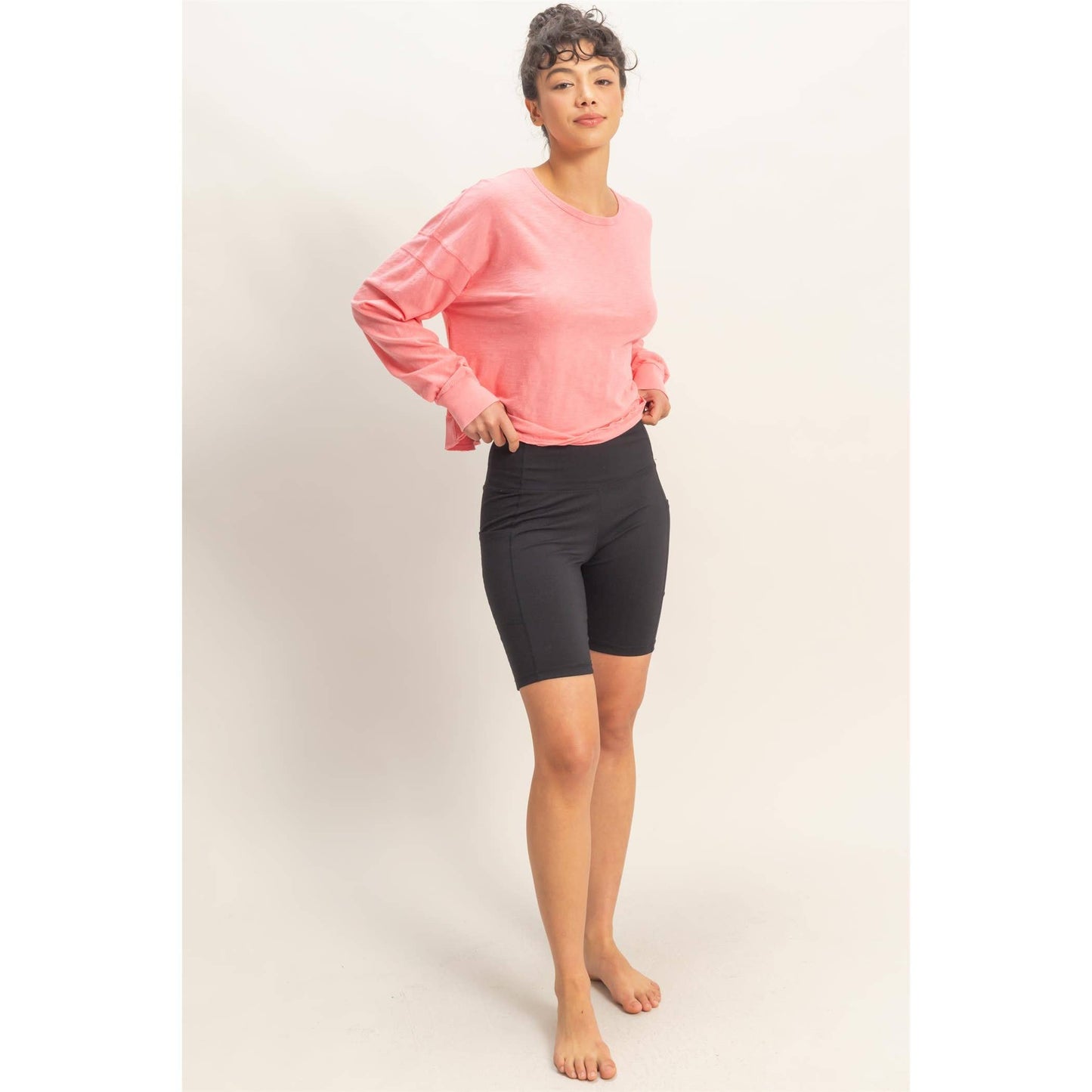 Cross Detail Open Back Long-Sleeve Top
