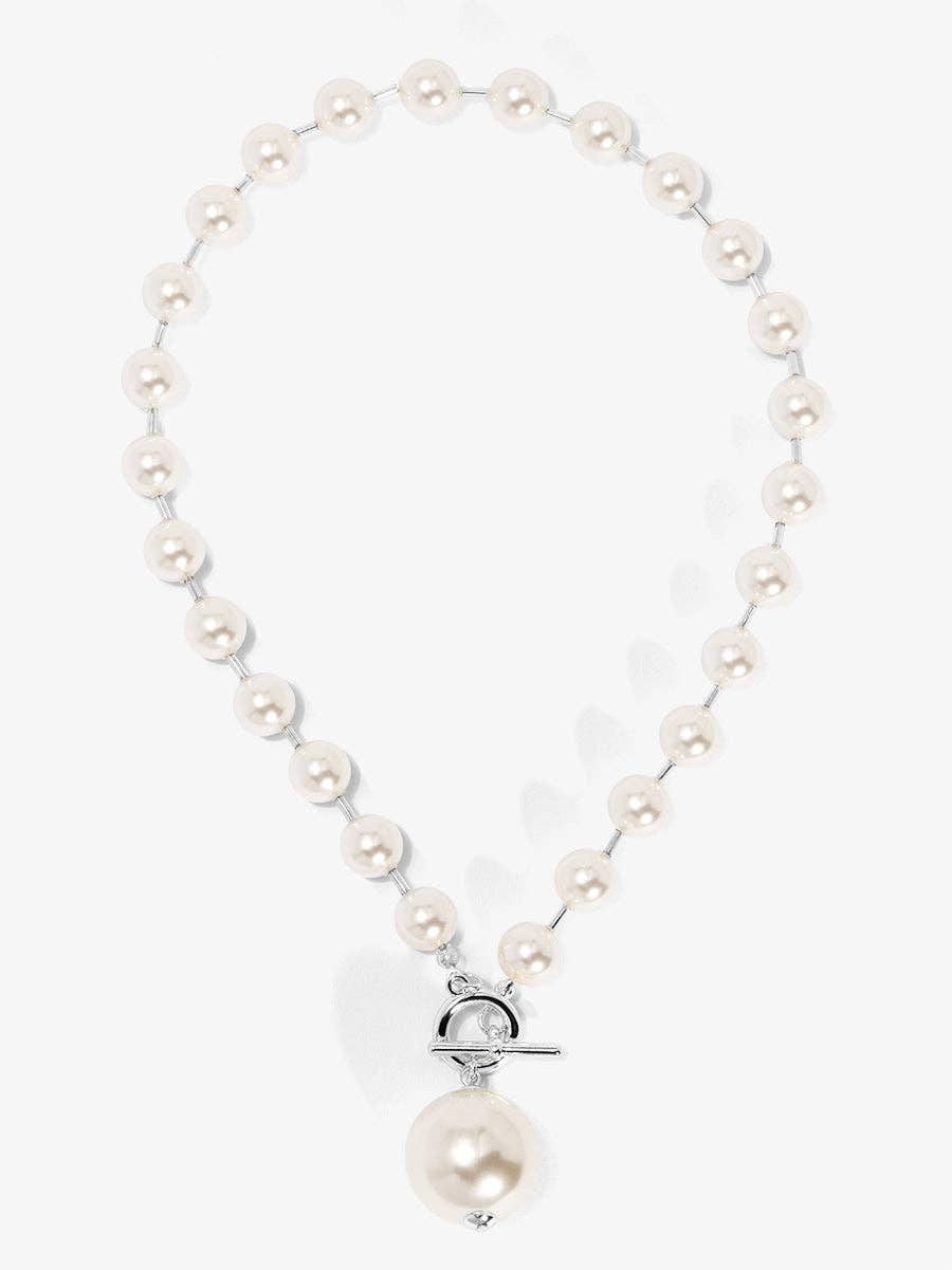 Pearl Beaded Collar Necklace with Tube Spacers