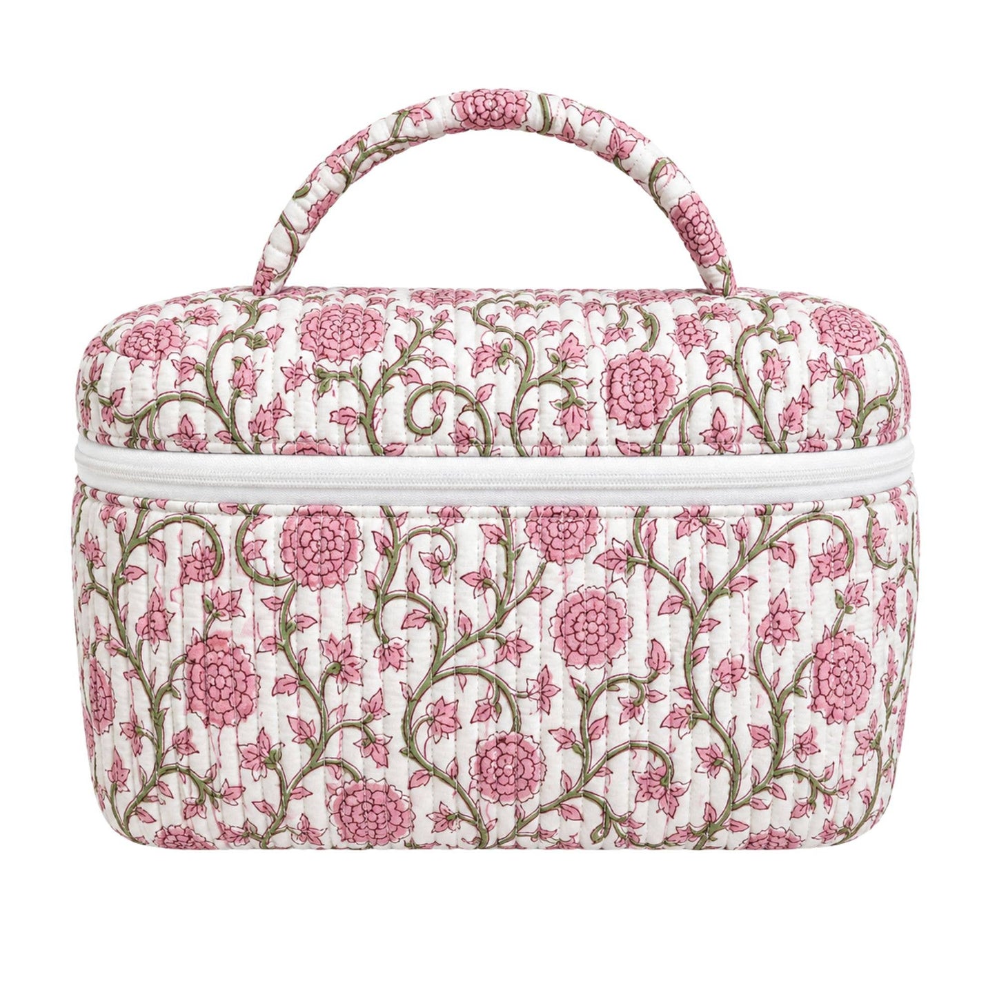 Light Pink Floral Quilted Bag Print