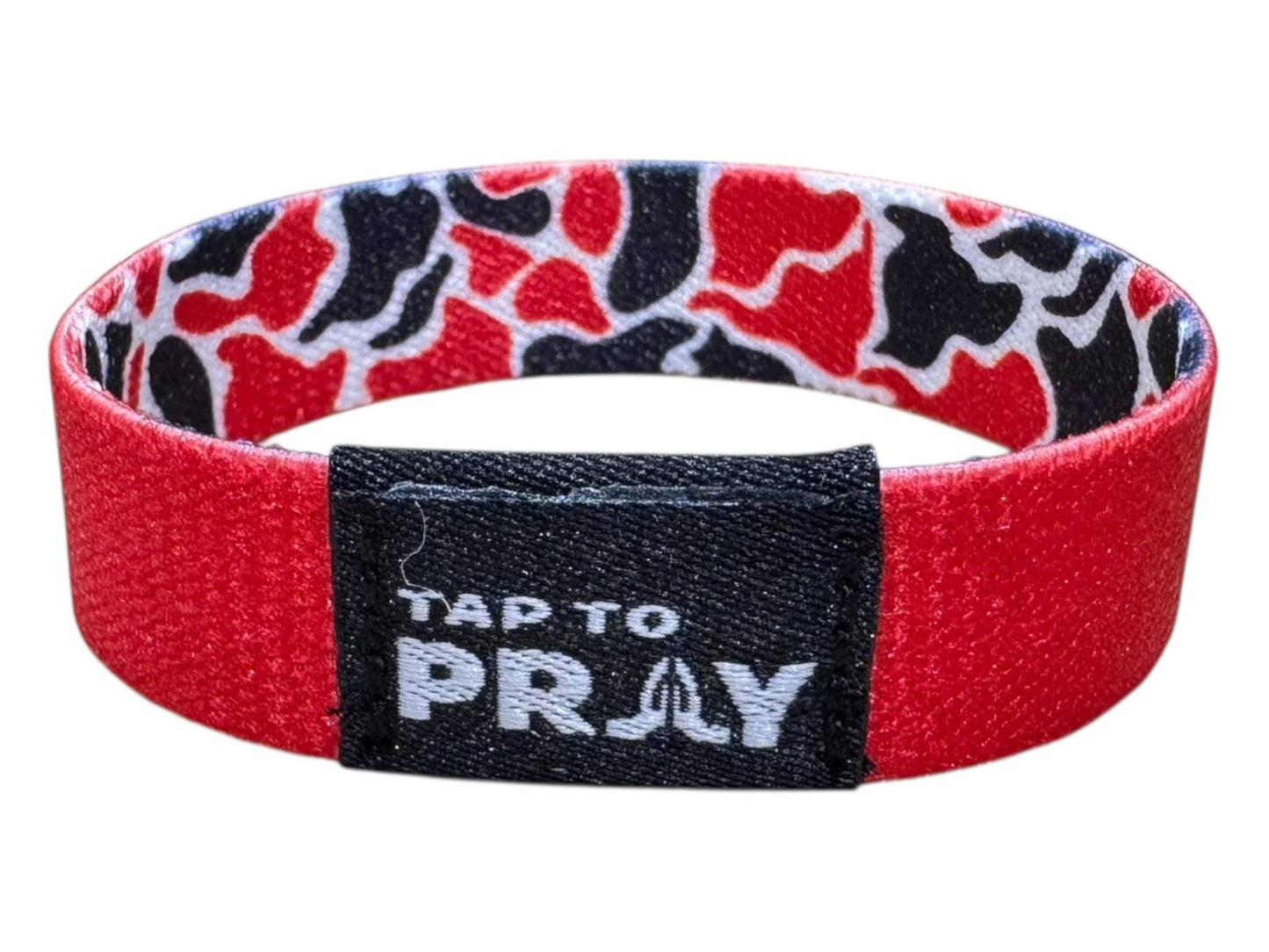 Tap To Pray™ Wristbands - Team Camo - Red & Black
