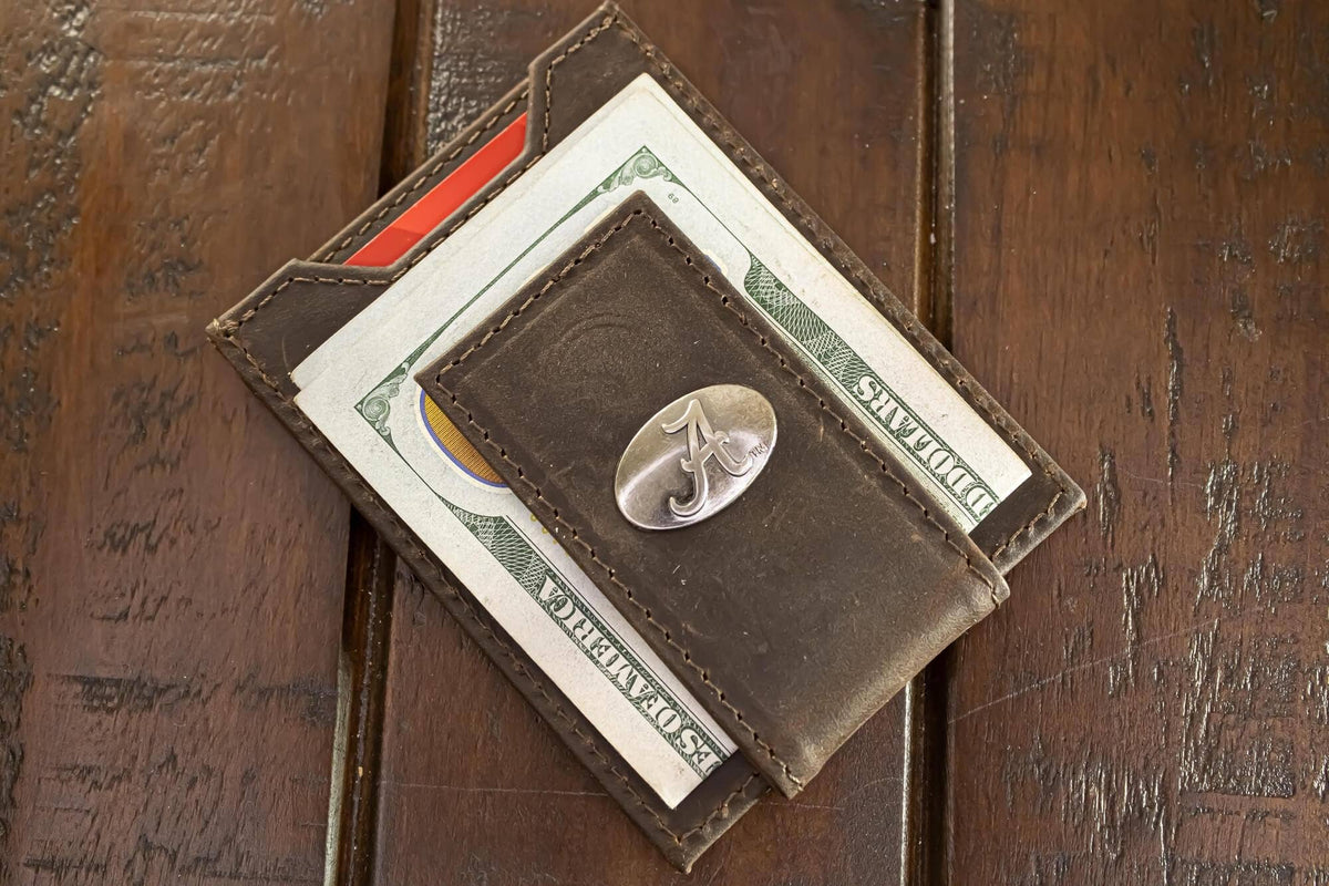 Alabama Crimson Tide  Magnetic Front Pocket Leather Wallet