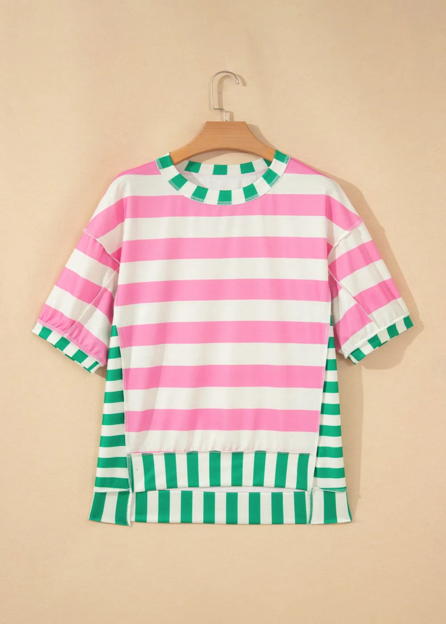 AVA GRACE TOP - PINK AND WHITE STRIPE