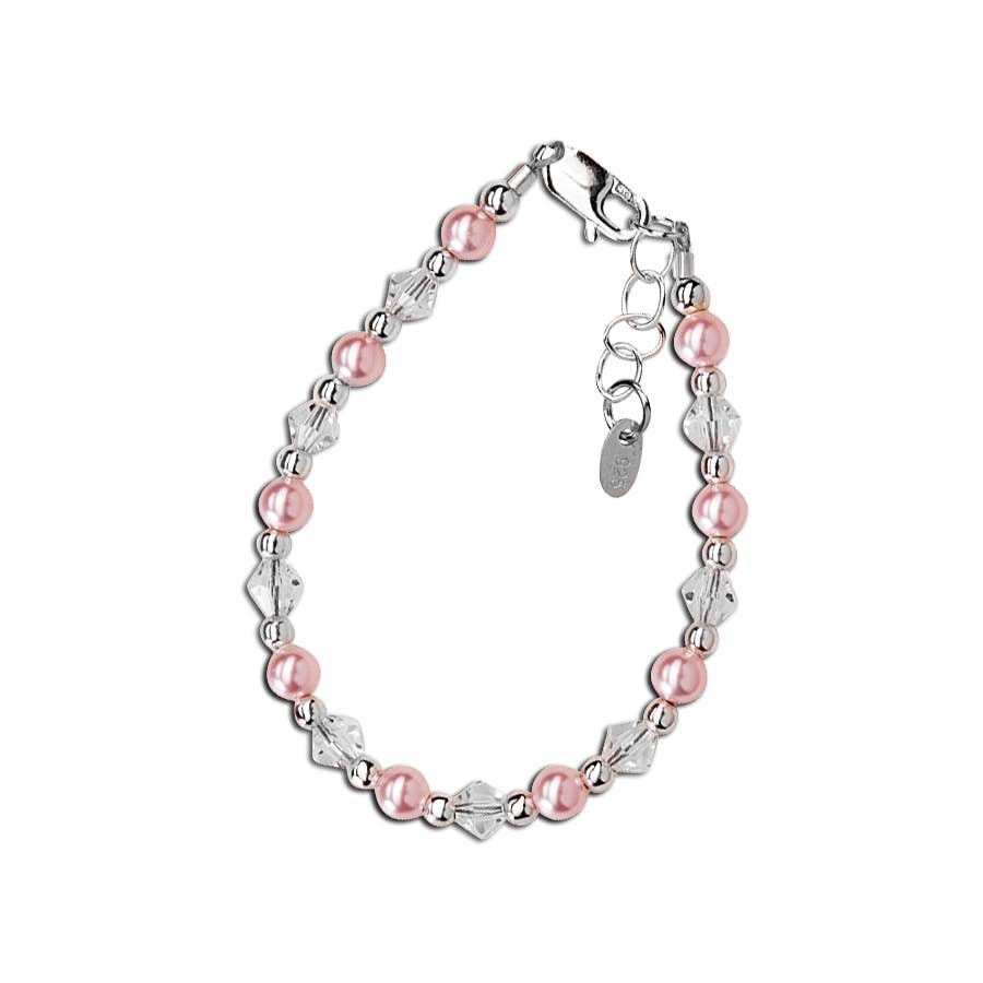 Kid's Sterling Silver Pink Pearl Baby & Children's Bracelet