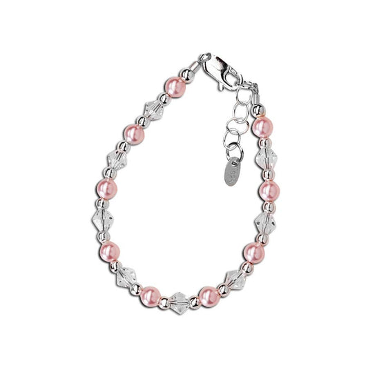 Kid's Sterling Silver Pink Pearl Baby & Children's Bracelet