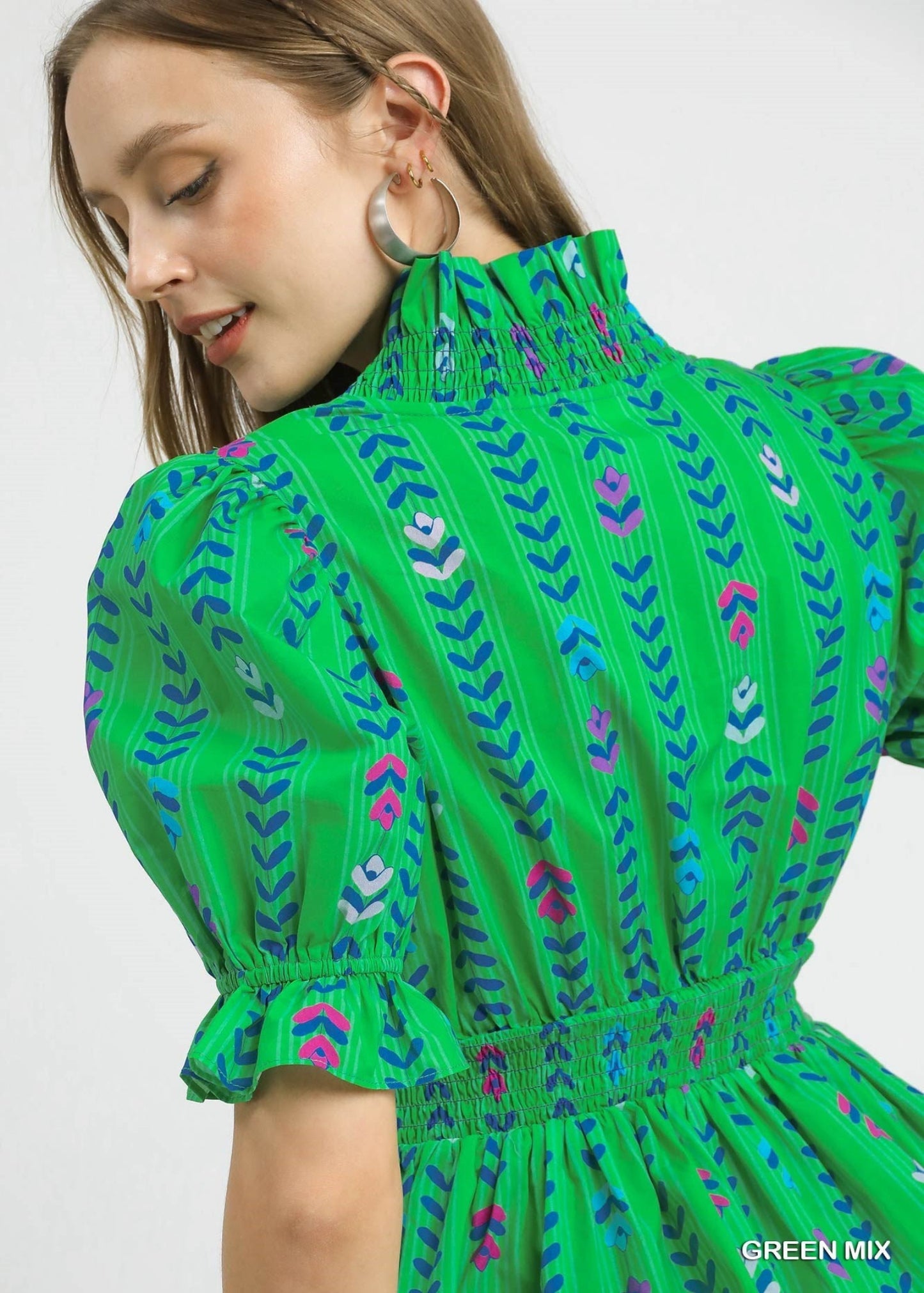 MEREDITH TOP - GREEN MIX