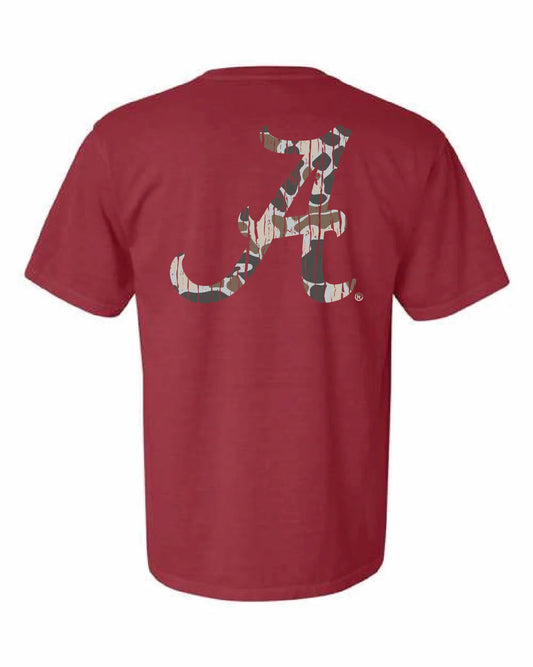 CAMO ALABAMA A TEE - CRIMSON