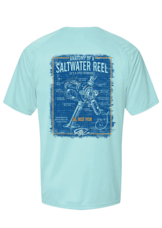 ANATOMY OF A SALTWATER REEL-AQUA BLUE
