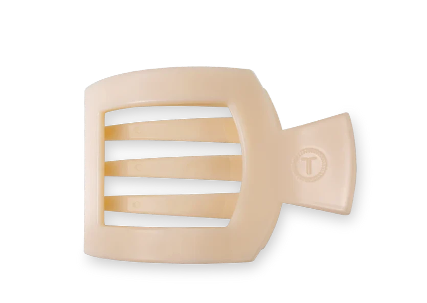 ALMOND BEIGE SMALL FLAT SQUARE CLIP