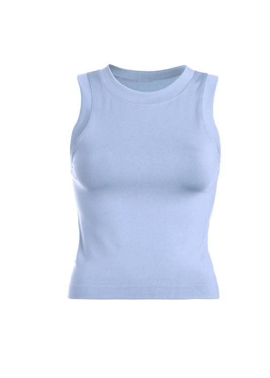 SMOOTH THICK BANDED TANK-BABY BLUE : ONE SIZE