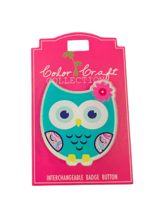 ACRYLIC BUTTON-OWL GIRL