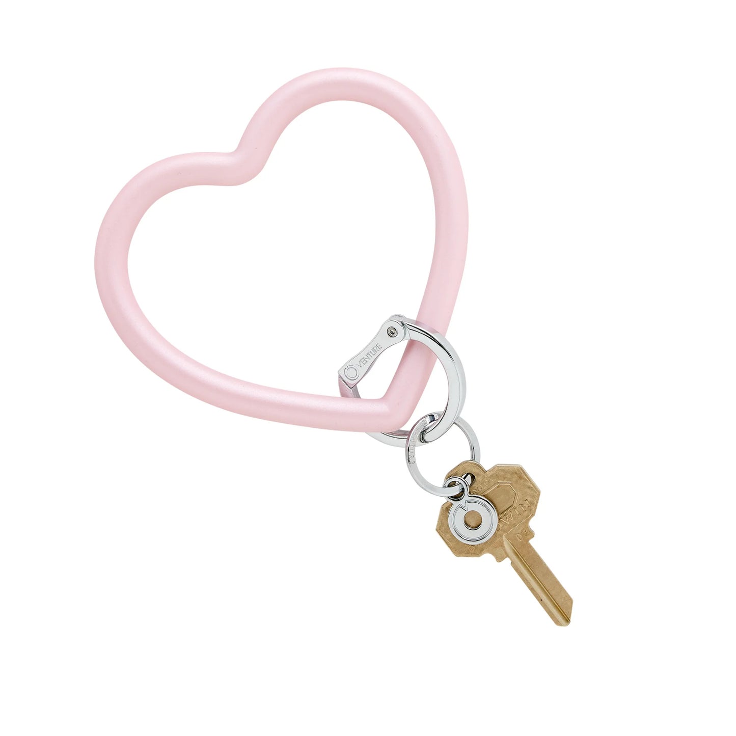 HEART KEYCHAIN-ROSE PEARLIZED