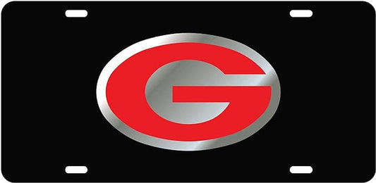 University of Georgia License Plates Black with Silver and Red G