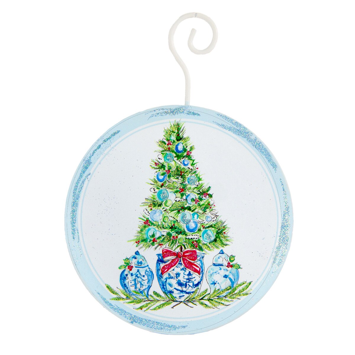 BECKS ROUND BLUE TREE ORNAMENT