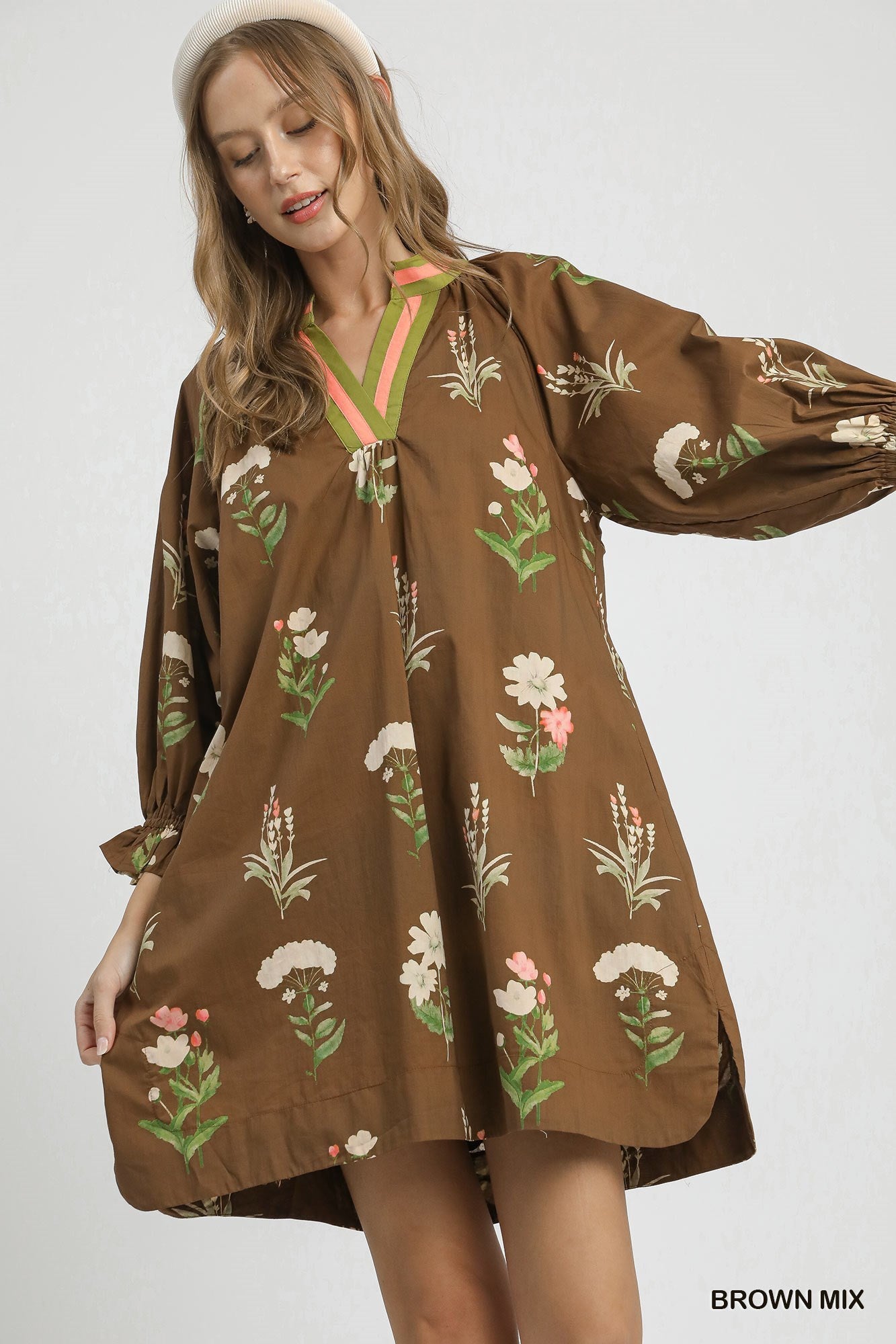 MANDY DRESS - BROWN MIX