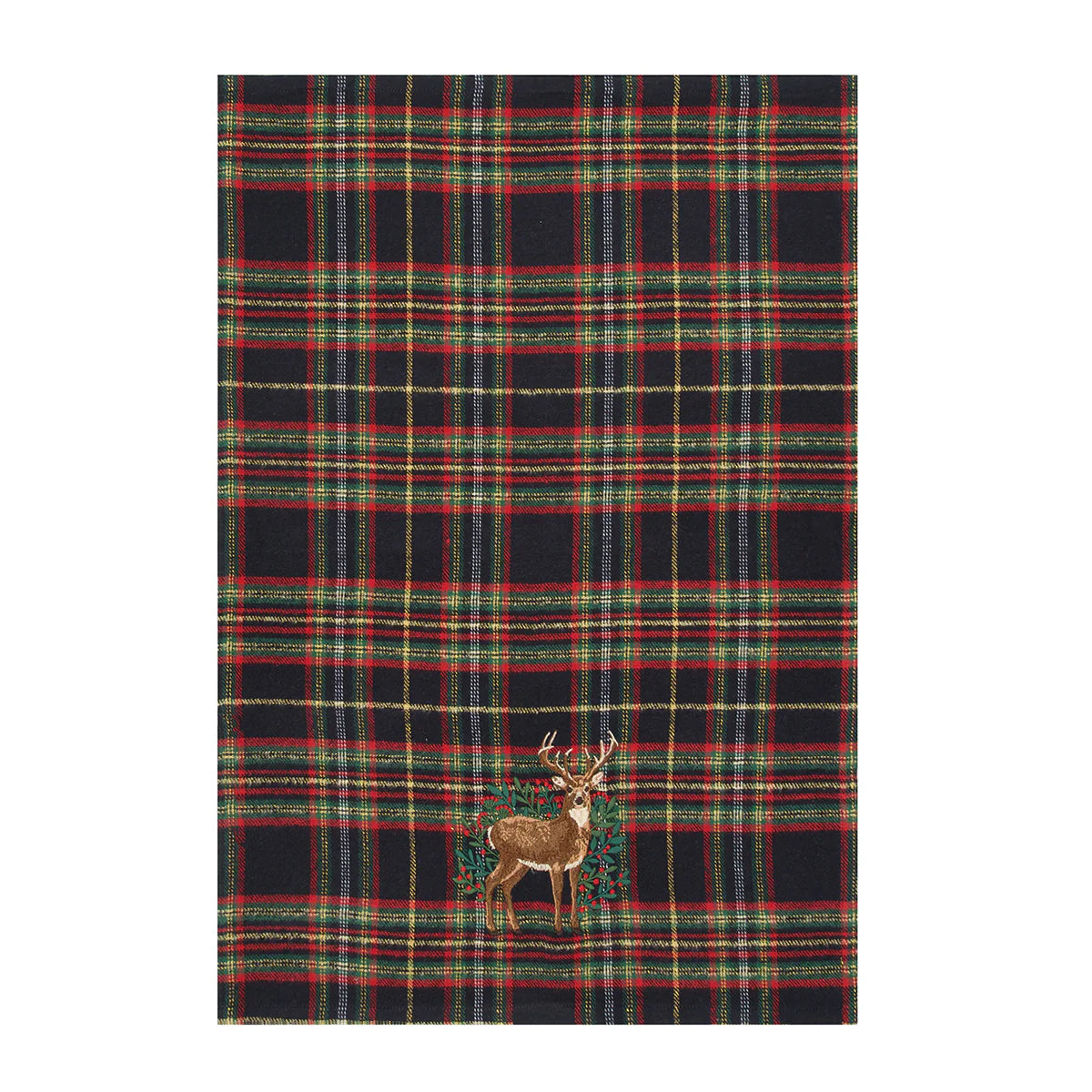 DEER BOTANICAL PLAID TOWEL