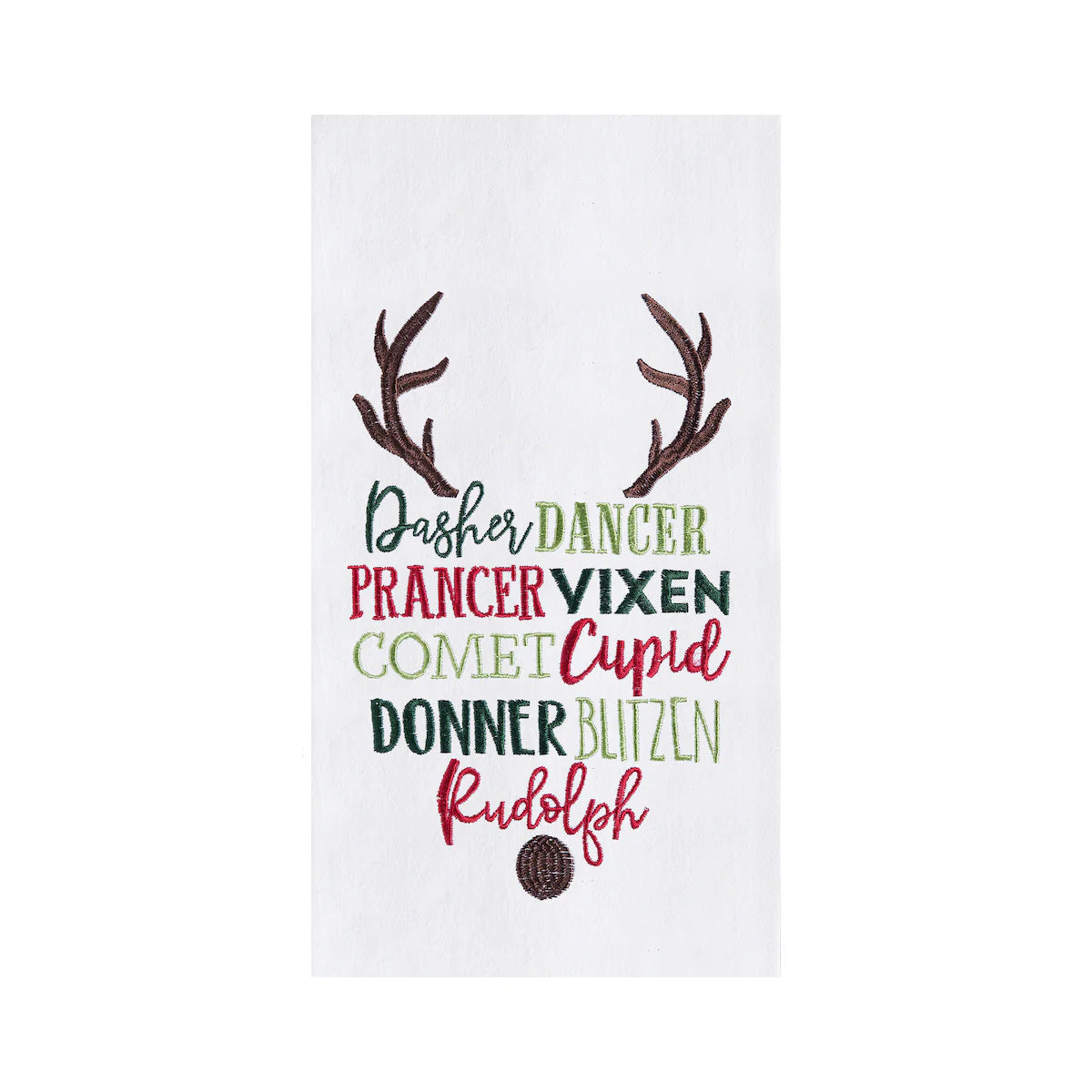 REINDEER NAMES KITCHEN TOWEL