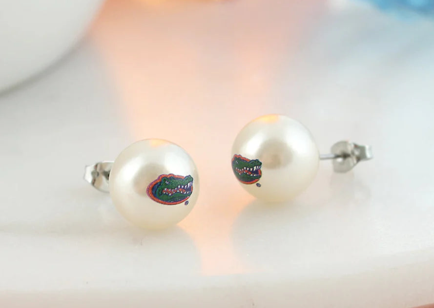 FLORIDA LOGO PEARL STUDS