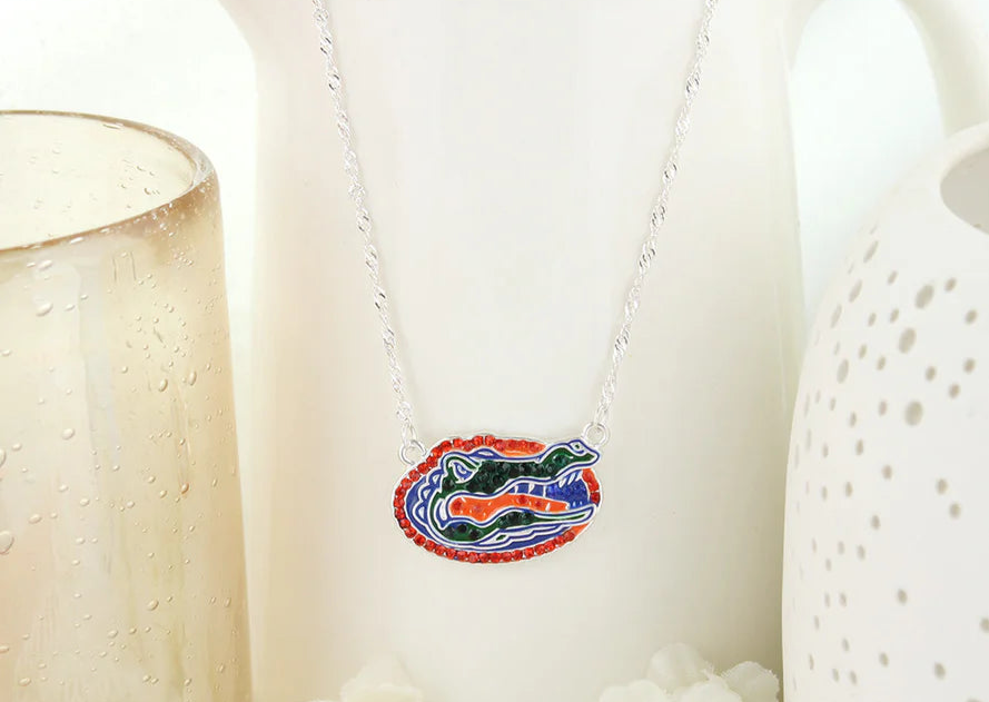 FLORIDA GATOR CRYSTAL NECKLACE