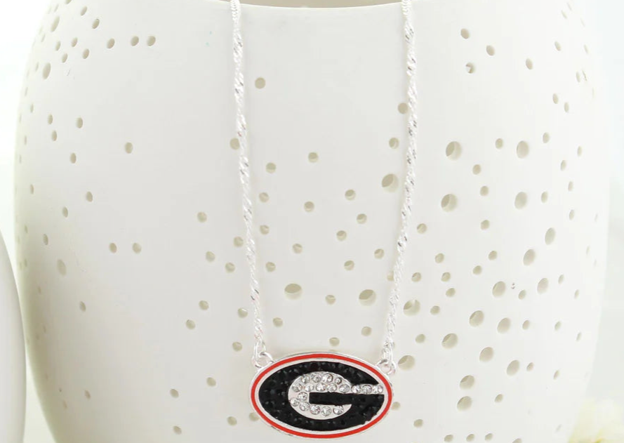 GEORGIA CRYSTAL LOGO NECKLACE