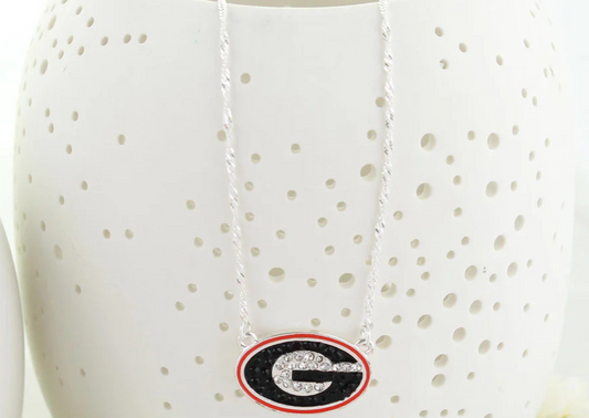 GEORGIA CRYSTAL LOGO NECKLACE