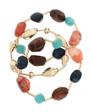 BRACELET SET - BROWN/MULTI