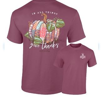 Give Thanks Patchwork Pumpkin T-Shirt Part Number