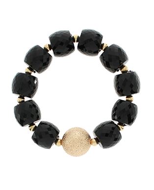 LARGE BEADED BRACELET - BLACK