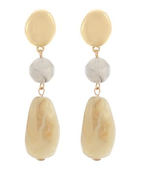 TEARDOP EARRINGS - NATURAL/GREY