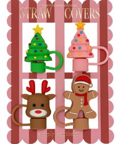 HOLIDAY STRAW COVER- TREE