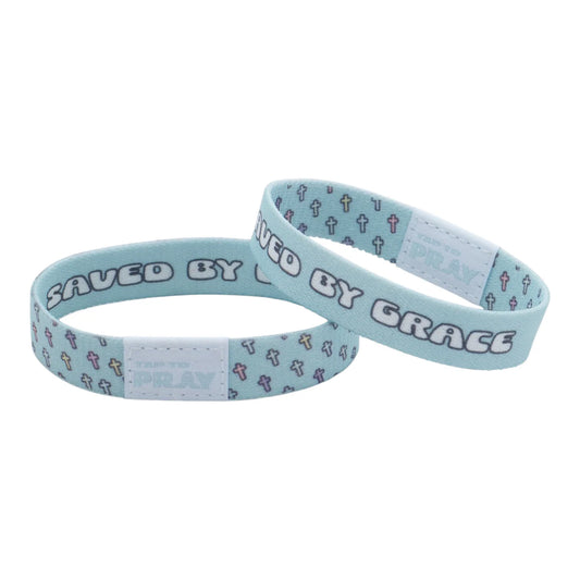 Tap To Pray Wristbands - CROSSES - SAVED BY GRACE