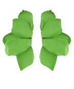 COLOR COATED HALF FLOWER EARRINGS-LIME GREEN