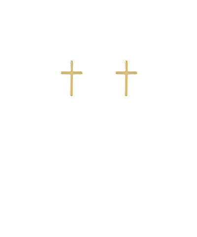 CROSS STUD EARRINGS - GOLD