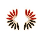 GAMEDAY FAN SHAPE EARRINGS - RED/BLACK