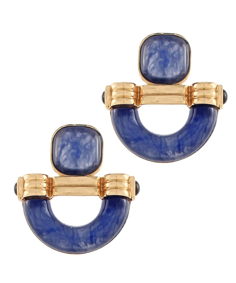 BLUE DOOR KNOCKER RESIN EARRINGS