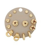 KNOCKER & KNOB EARRING SET - GOLD