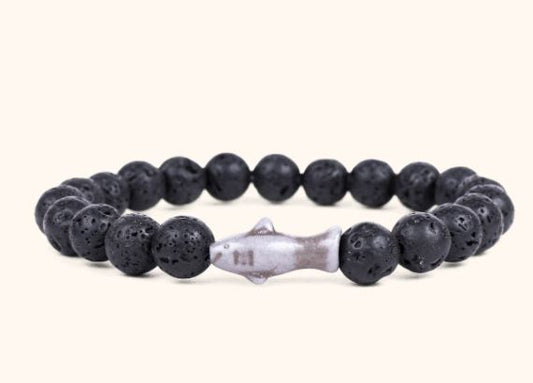 THE VOYAGE BRACELET - LAVA STONE SHARK