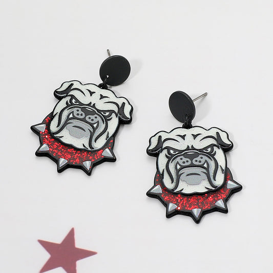 Sparkling University of Georgia Bulldog Dangle Earrings