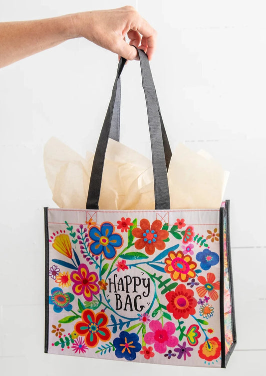 LARGE HAPPY BAG-CREAM FLORAL