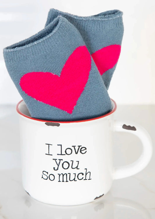 CAMP MUG & SOCKS SET-WHT I LOVE