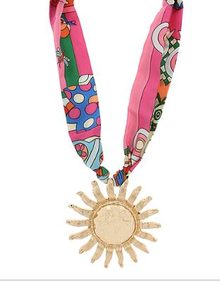 SCARF NECKLACE - PINK/GOLD