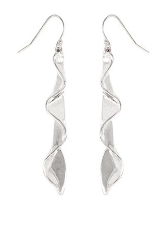 VERTICAL WAVY BAR DROP EARRINGS