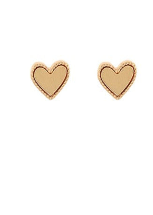 10MM HEART METAL STUD EARRINGS