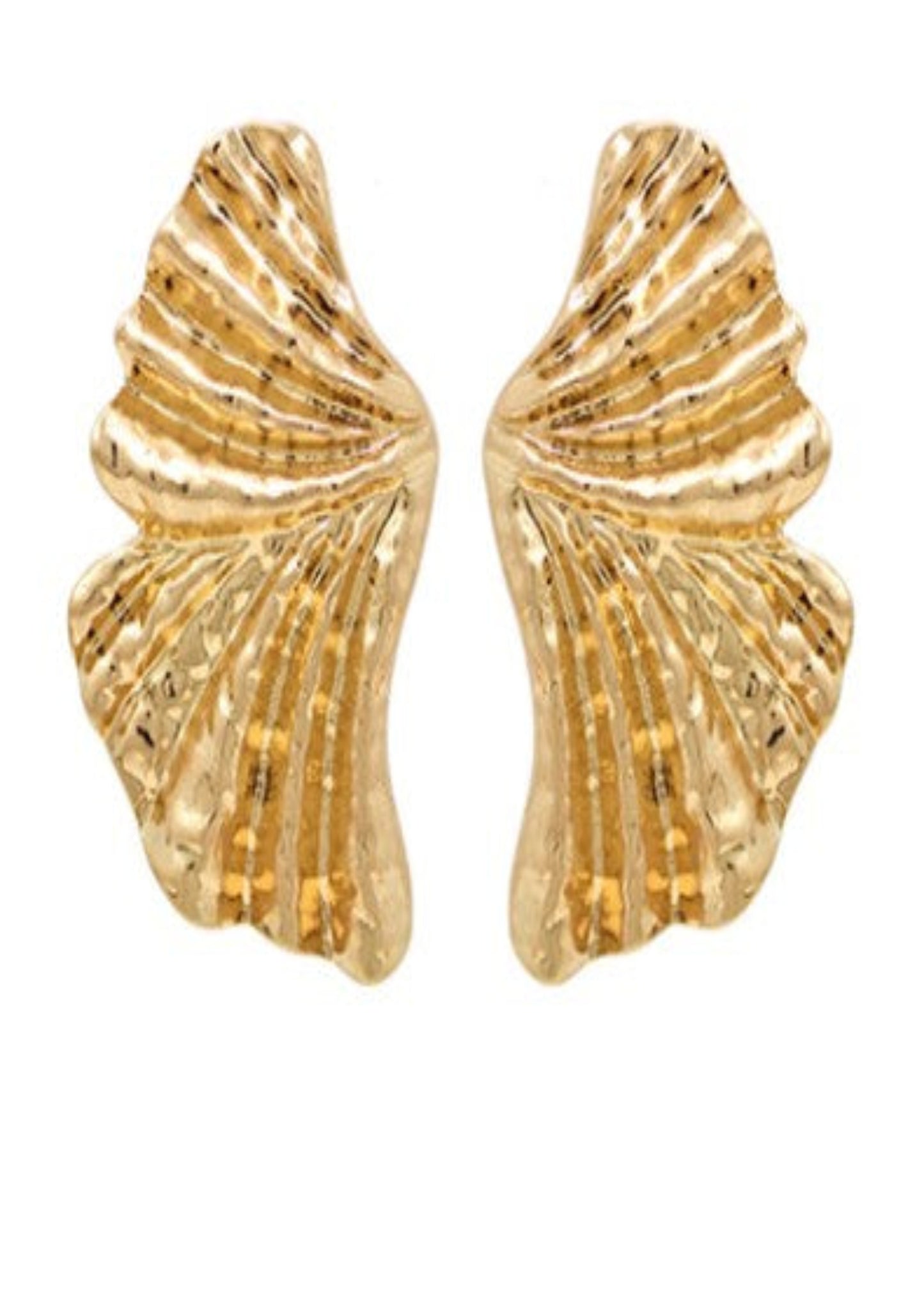 GINKGO LEAF TEXTURED EARRINGS