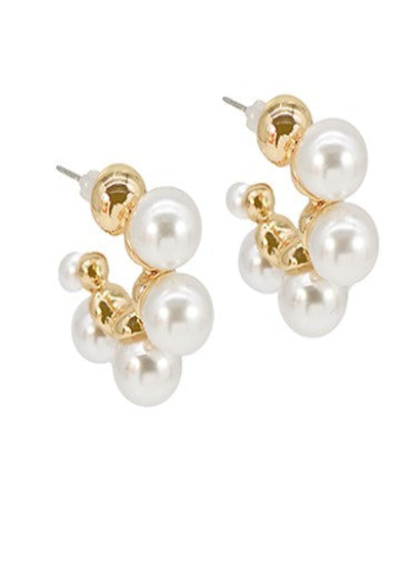 COATED COLOR BALL HOOP EARRINGS