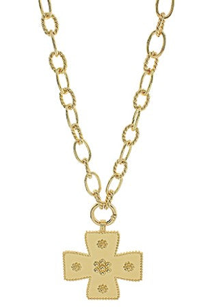 TEXTURED BYZANTINE CROSS NECKLACE