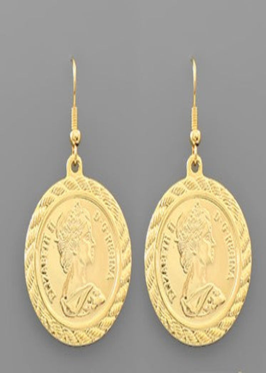 LARGE DISK COIN EARRINGS