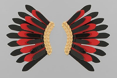 SHORT "GAME DAY" COLOR COATED WING EARRINGS