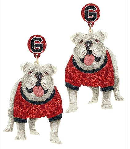 BULLDOG GLITTER EARRINGS