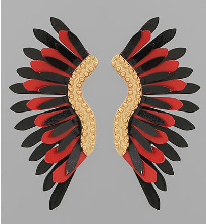 "GAME DAY" COLOR COATED WING EARRINGS